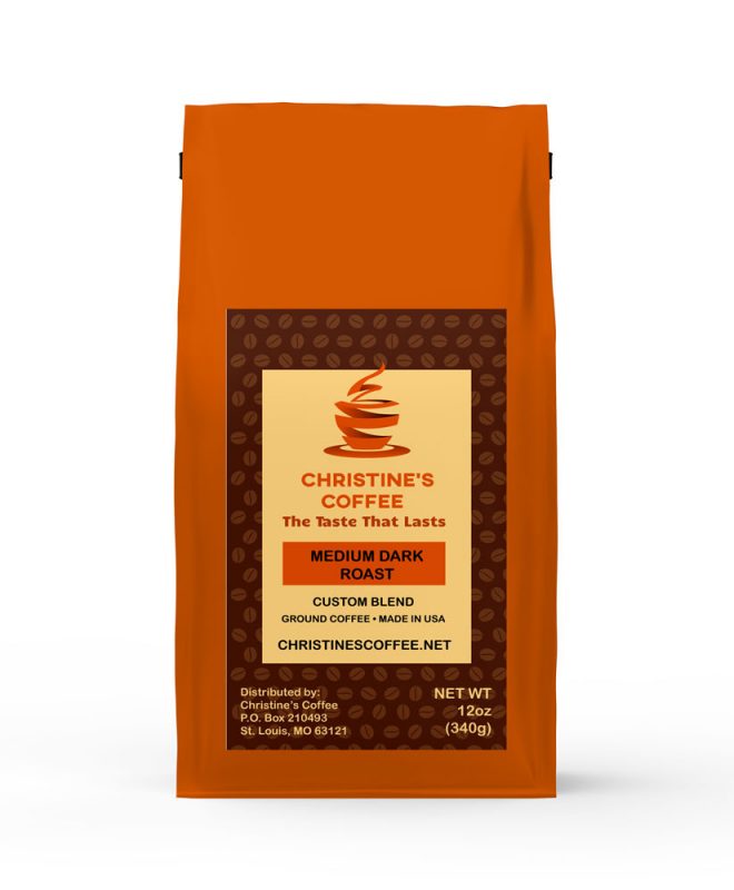 Custom Blend Medium Dark Roast Ground Coffee, 12 oz